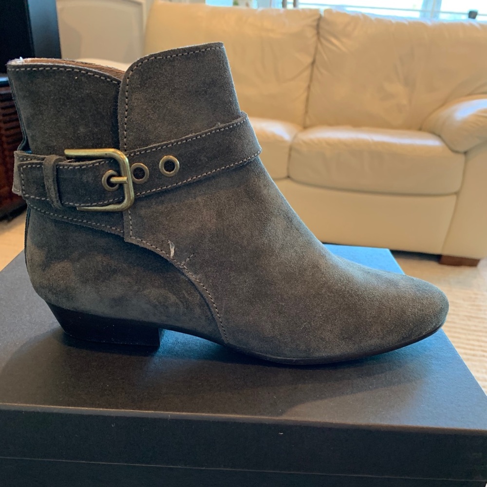 JCrew suede buckle booties size 6